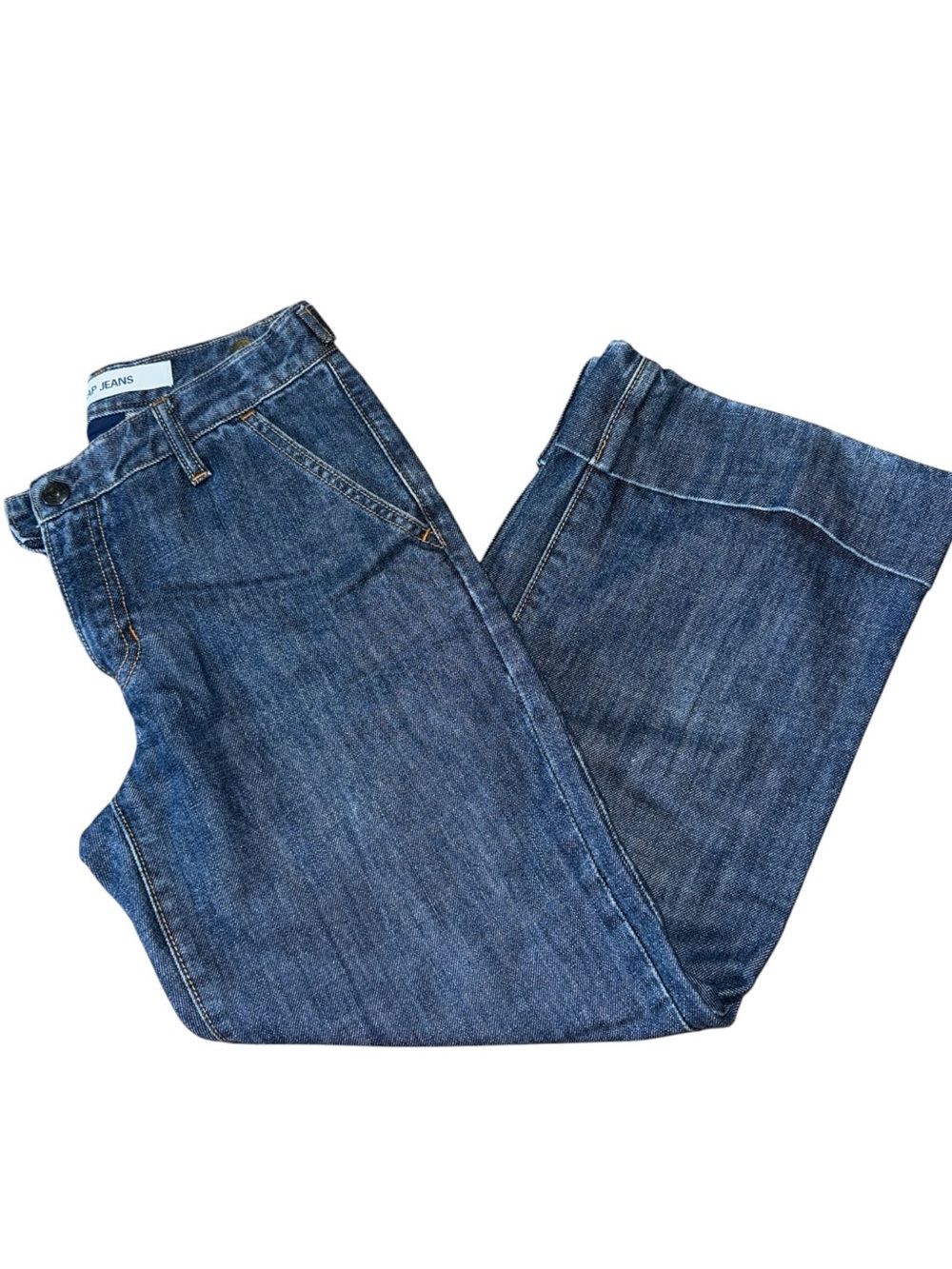 Women’s Gap Y2K Blue Cuffed Capri/Crop Wide Leg Jeans - 1